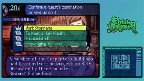 etrian odyssey quests workstop.